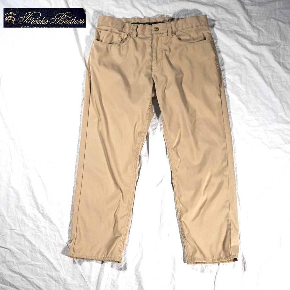 Brooks Brothers Athletic Pants Tan Beige Mens 33x30